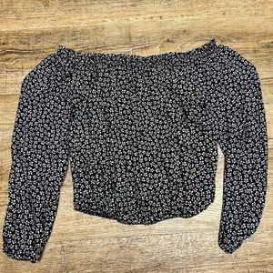 Off the shoulder floral crop top